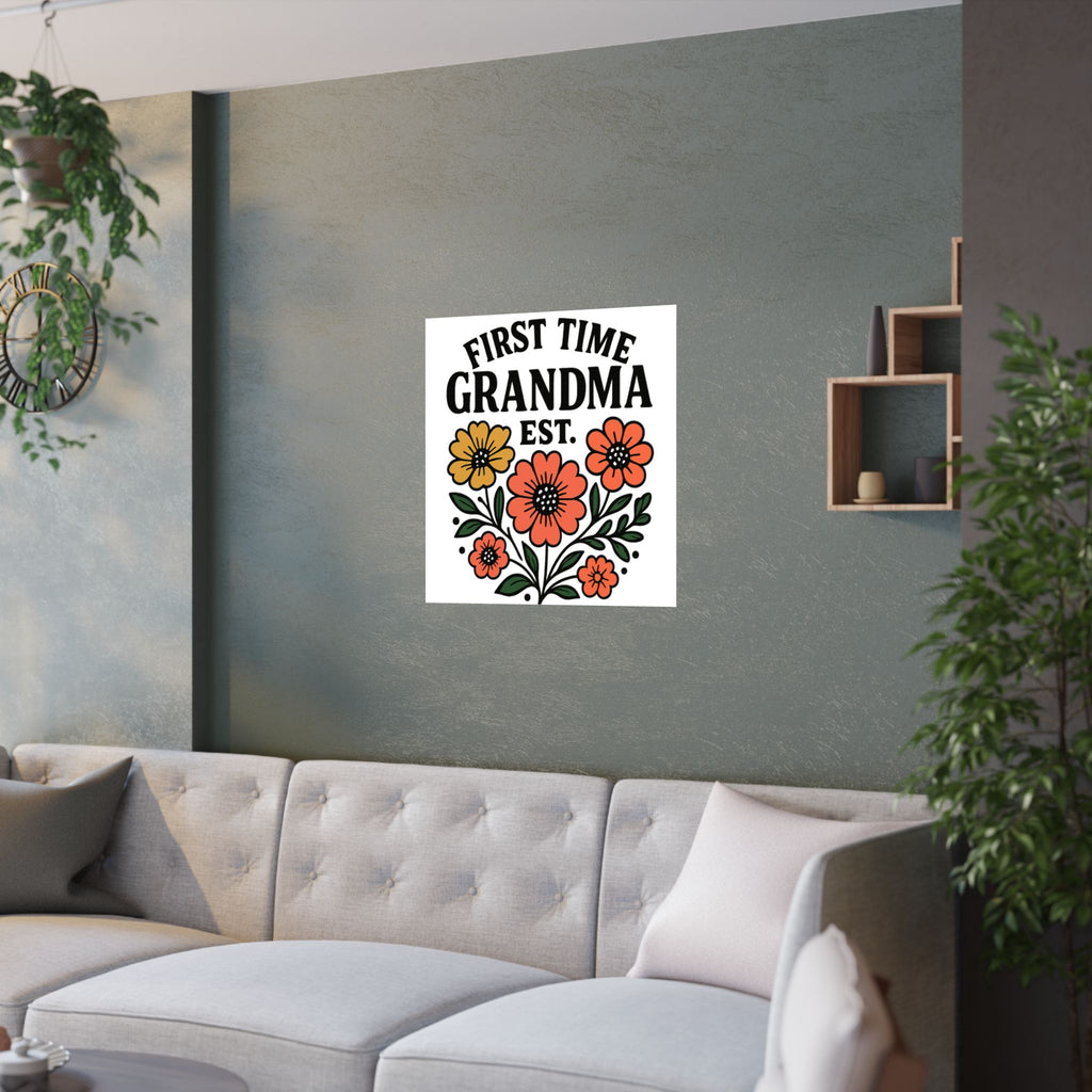 First Time Grandma Est 2025 Print, New Grandmother Gift, Pregnancy Announcement, Grandma to Be Wall Art, Floral Botanical Decor