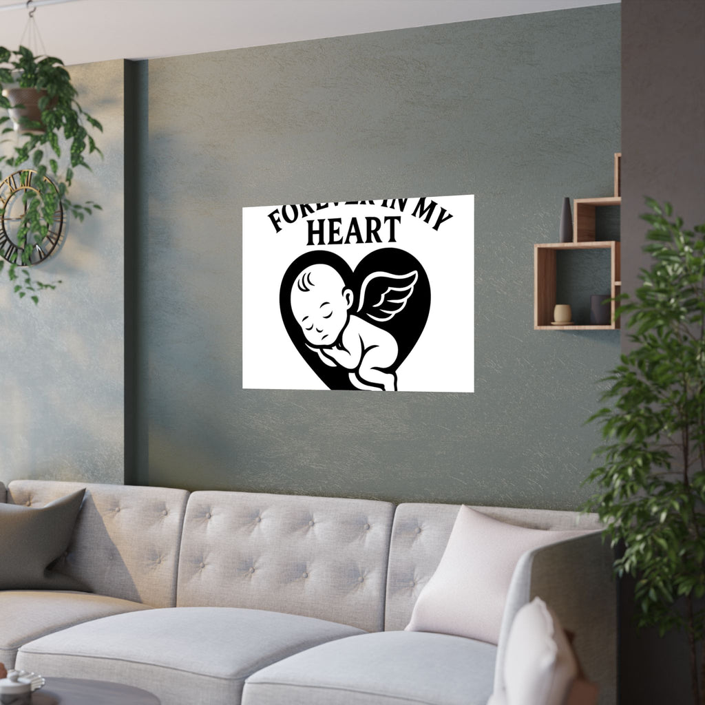 Pregnancy Loss Memorial Poster, Miscarriage Remembrance Gift, Infant Loss Sympathy, Forever in My Heart Print, Angel Baby Keepsake