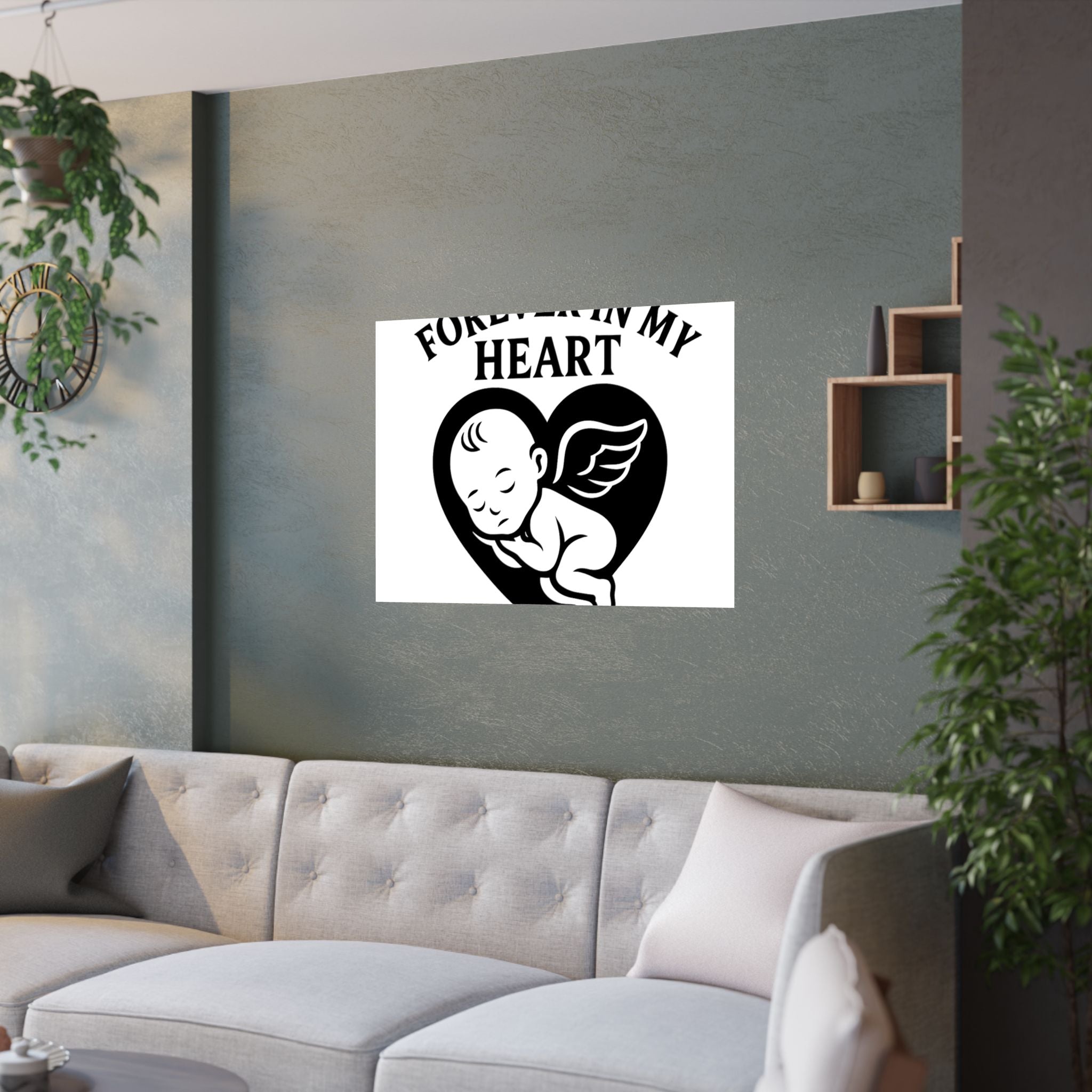 Pregnancy Loss Memorial Poster, Miscarriage Remembrance Gift, Infant Loss Sympathy, Forever in My Heart Print, Angel Baby Keepsake