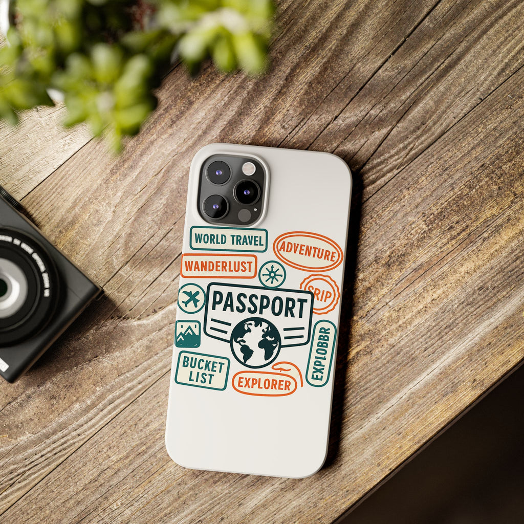 Passport Stamp Phone Case World Travel Gift Wanderlust Adventure Traveler Bucket List Globetrotter Trip Souvenir Explorer Map