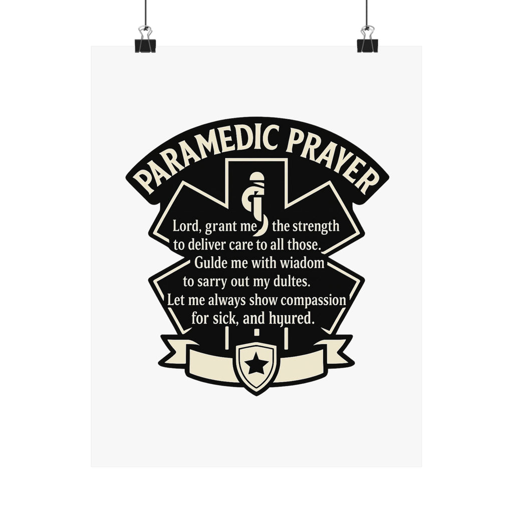 Paramedic Prayer Poster, EMS Gift, Star of Life Wall Art, Paramedic Graduation Gift, EMT Decor, First Responder Print, Thin White Line