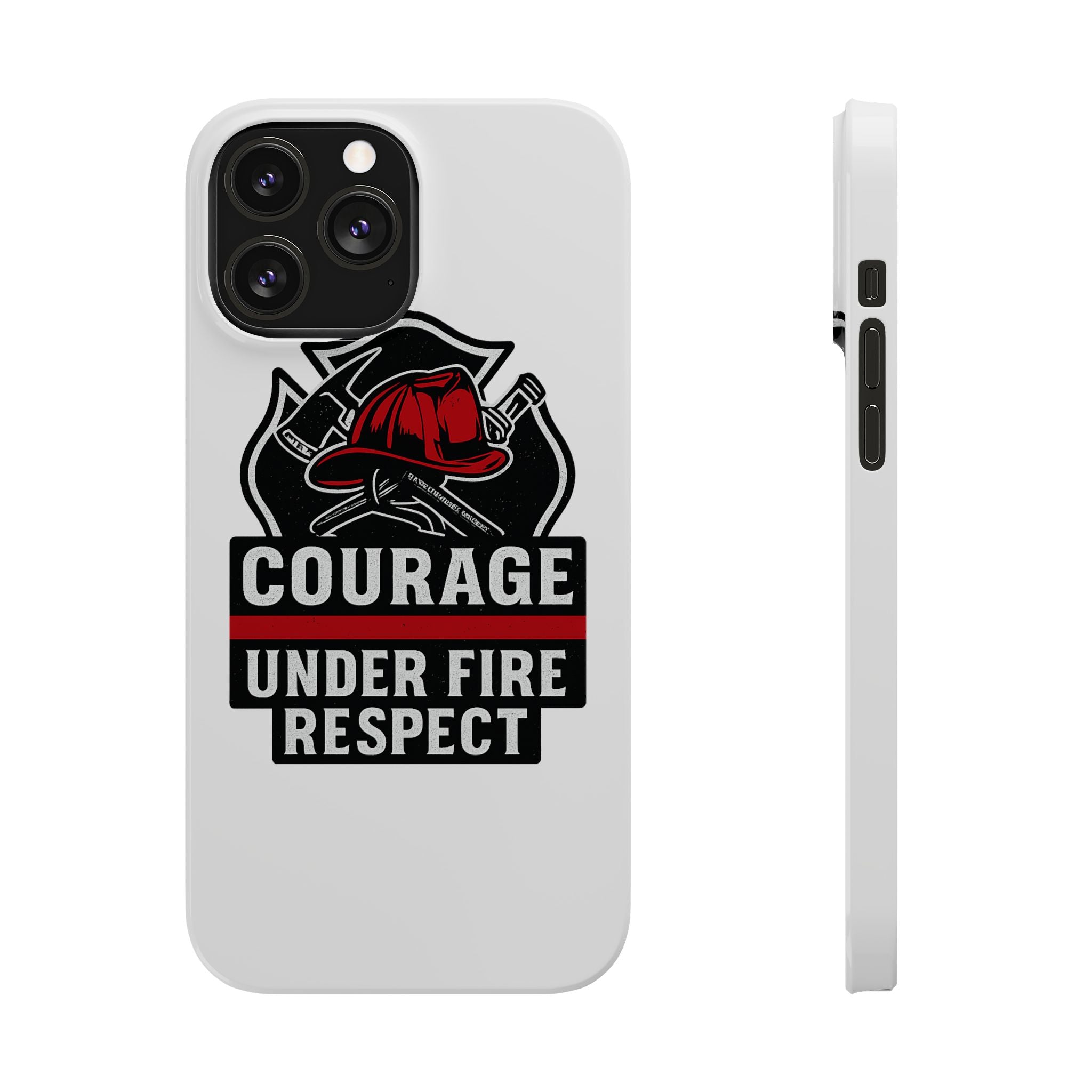 Firefighter Phone Case Courage Under Fire Respect First Responder Gift Thin Red Line Maltese Cross Fire Helmet Hero Support