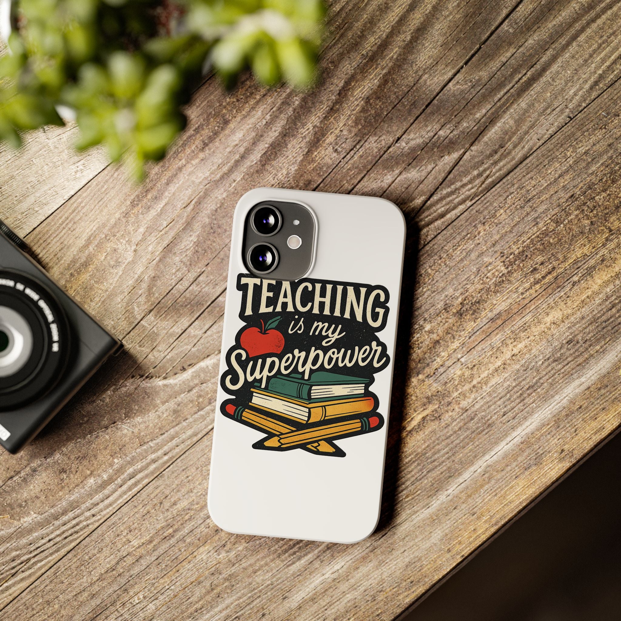 Teaching is My Superpower Phone Case Teacher Gift Appreciation Educator Hero Apple Books Chalk Classroom Decor