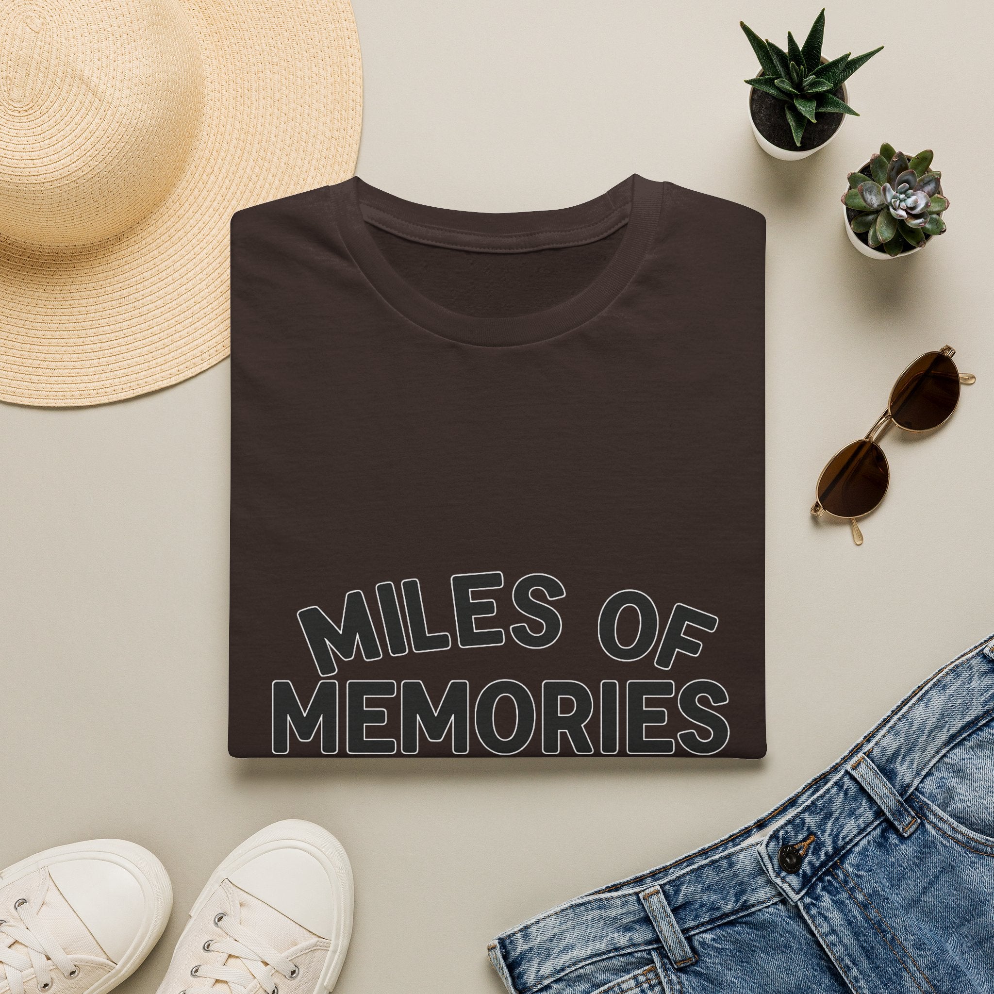 Personalized Anniversary Shirt for Couples | Miles of Memories Custom Odometer Tee | Romantic Travel Gift with Coordinates & Names