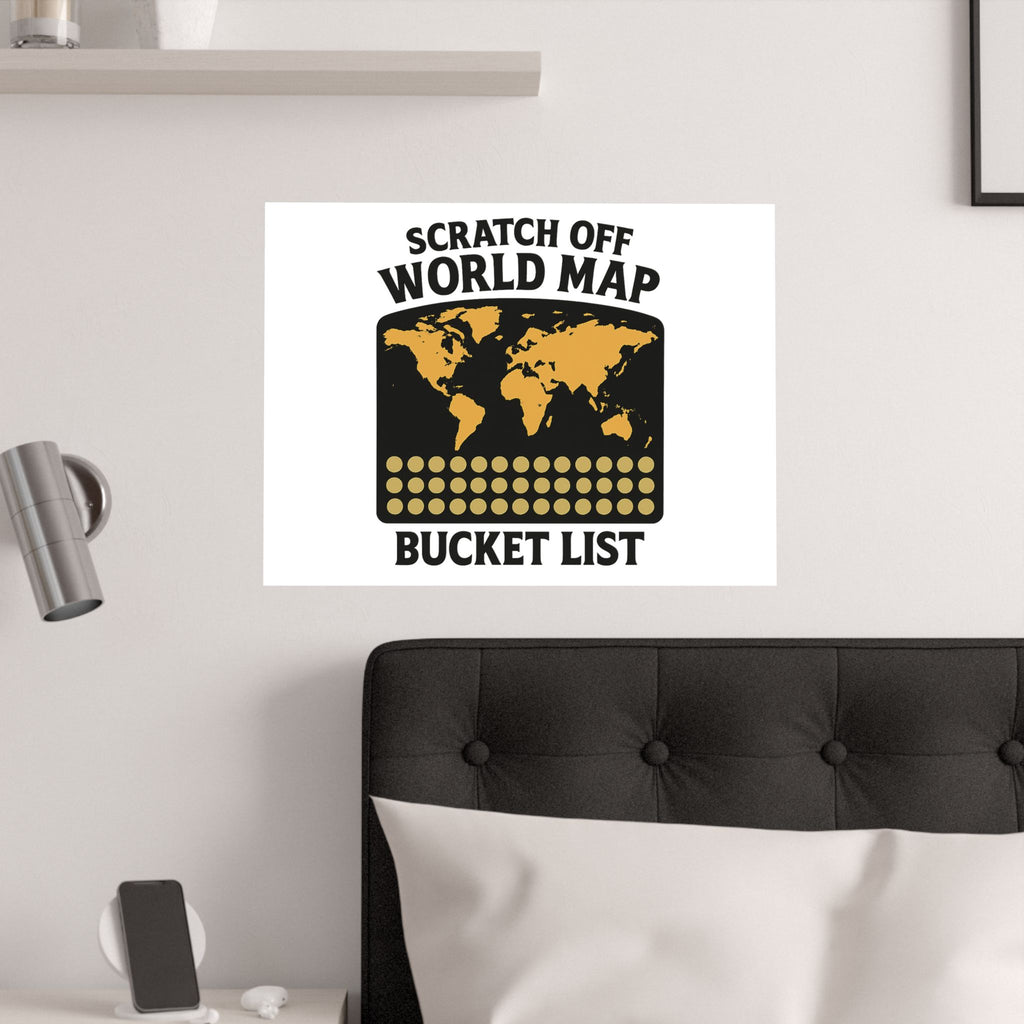 Scratch Off World Map Bucket List Poster Travel Tracker Gift Adventure Wall Art Wanderlust Decor Journey Milestone Chart