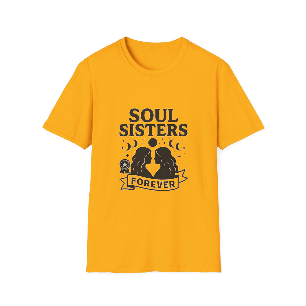 Soul Sisters Forever Matching T-Shirts, Best Friend Shirts, Celestial Moon Phase Tees, BFF Gifts for Women, Soulmate Friendship
