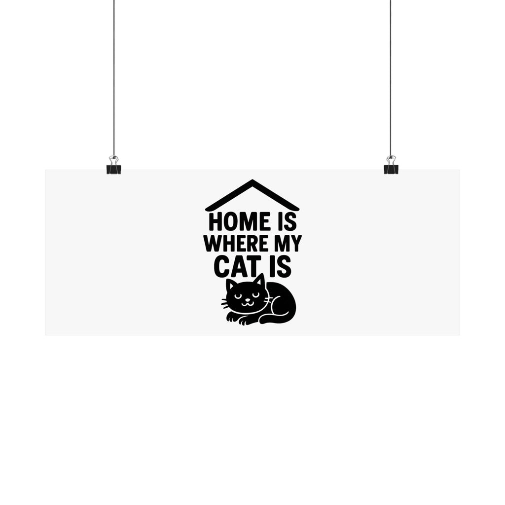Home is Where My Cat Is Poster, Cat Lover Gift, Minimalist Cat Wall Art, Cat Owner Home Decor, Housewarming Gift for Cat Mom