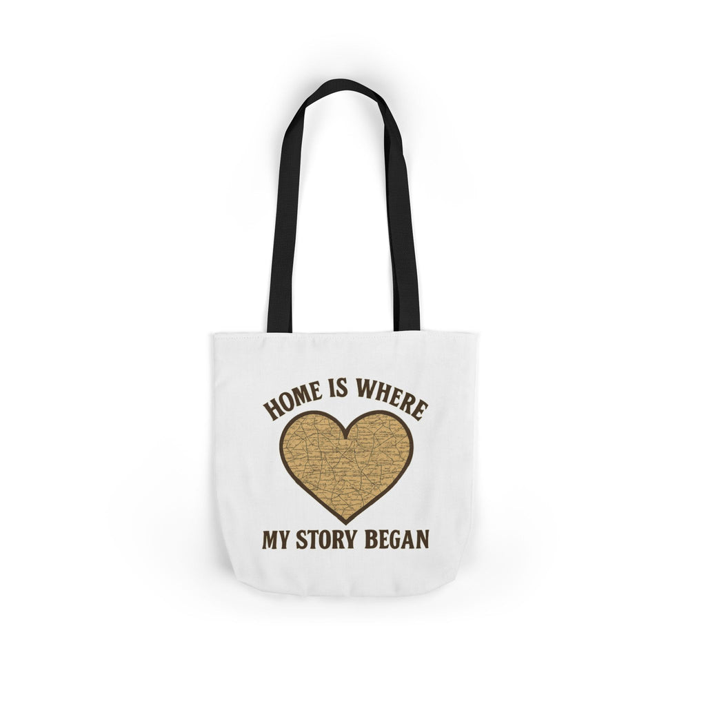Home Is Where My Story Began Tote Bag Vintage Map Hometown Gift Moving Away Graduation Nostalgia Roots Pride Canvas Bag