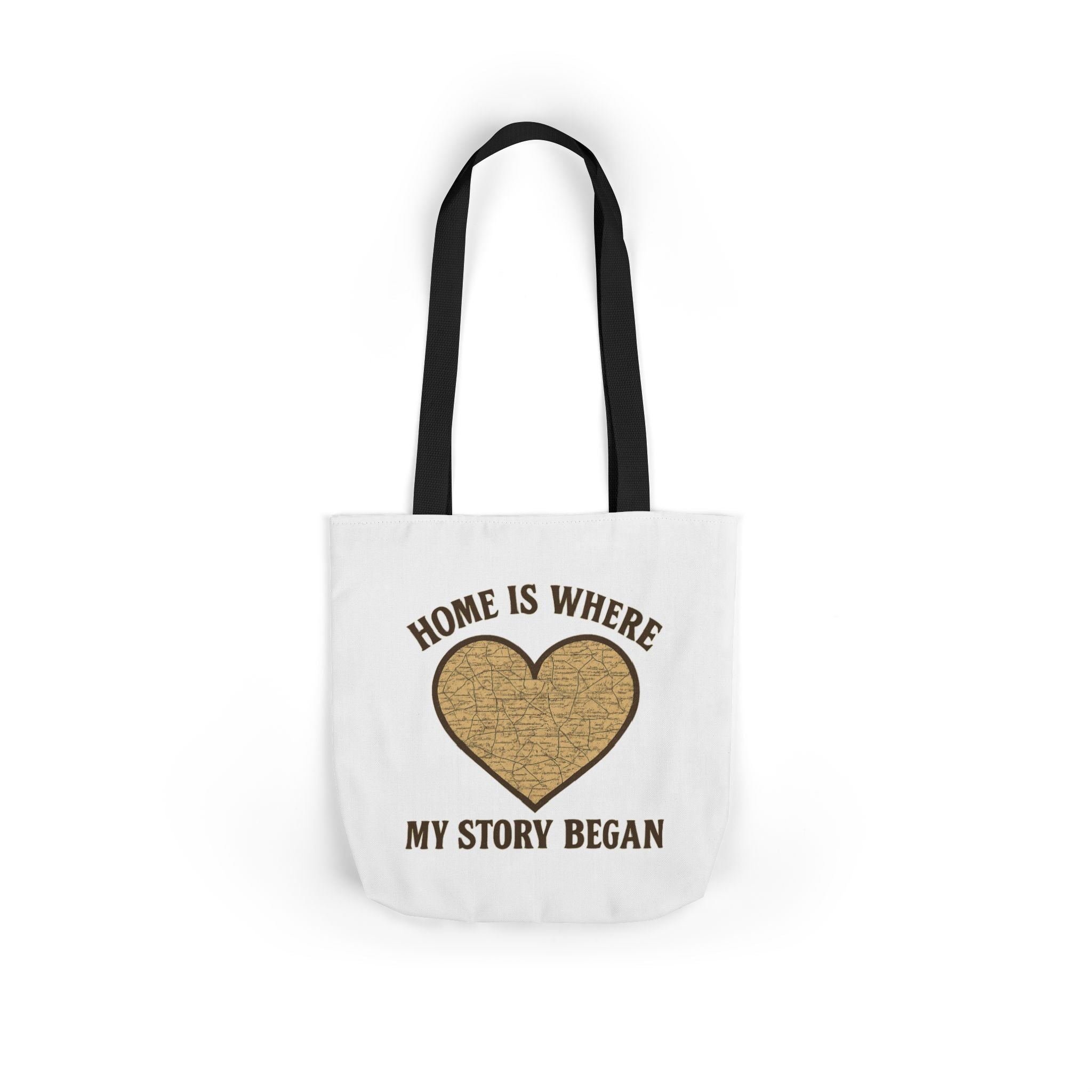 Home Is Where My Story Began Tote Bag Vintage Map Hometown Gift Moving Away Graduation Nostalgia Roots Pride Canvas Bag