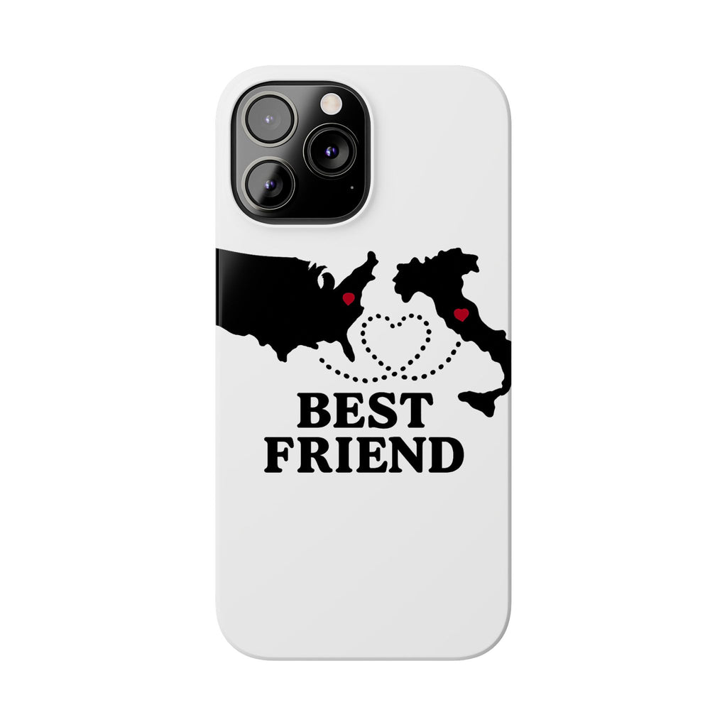 Long Distance Friendship Phone Case Personalized Coordinates Gift Best Friend Custom Location Map Heart Connection BFF