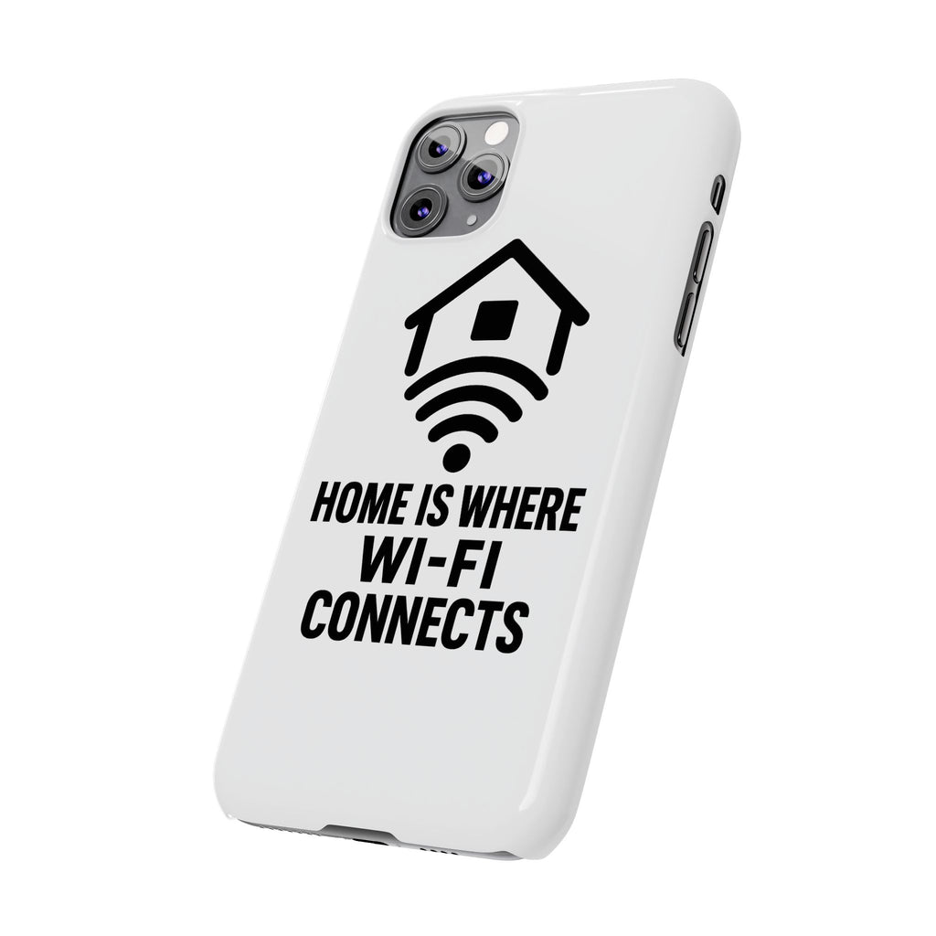 Home Is Where WiFi Connects Phone Case Funny Millennial Gift Tech Lover Housewarming Present Modern Minimalist Humor Gift
