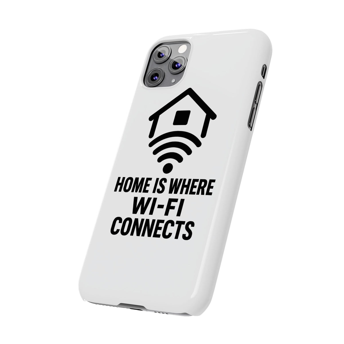 Home Is Where WiFi Connects Phone Case Funny Millennial Gift Tech Lover Housewarming Present Modern Minimalist Humor Gift