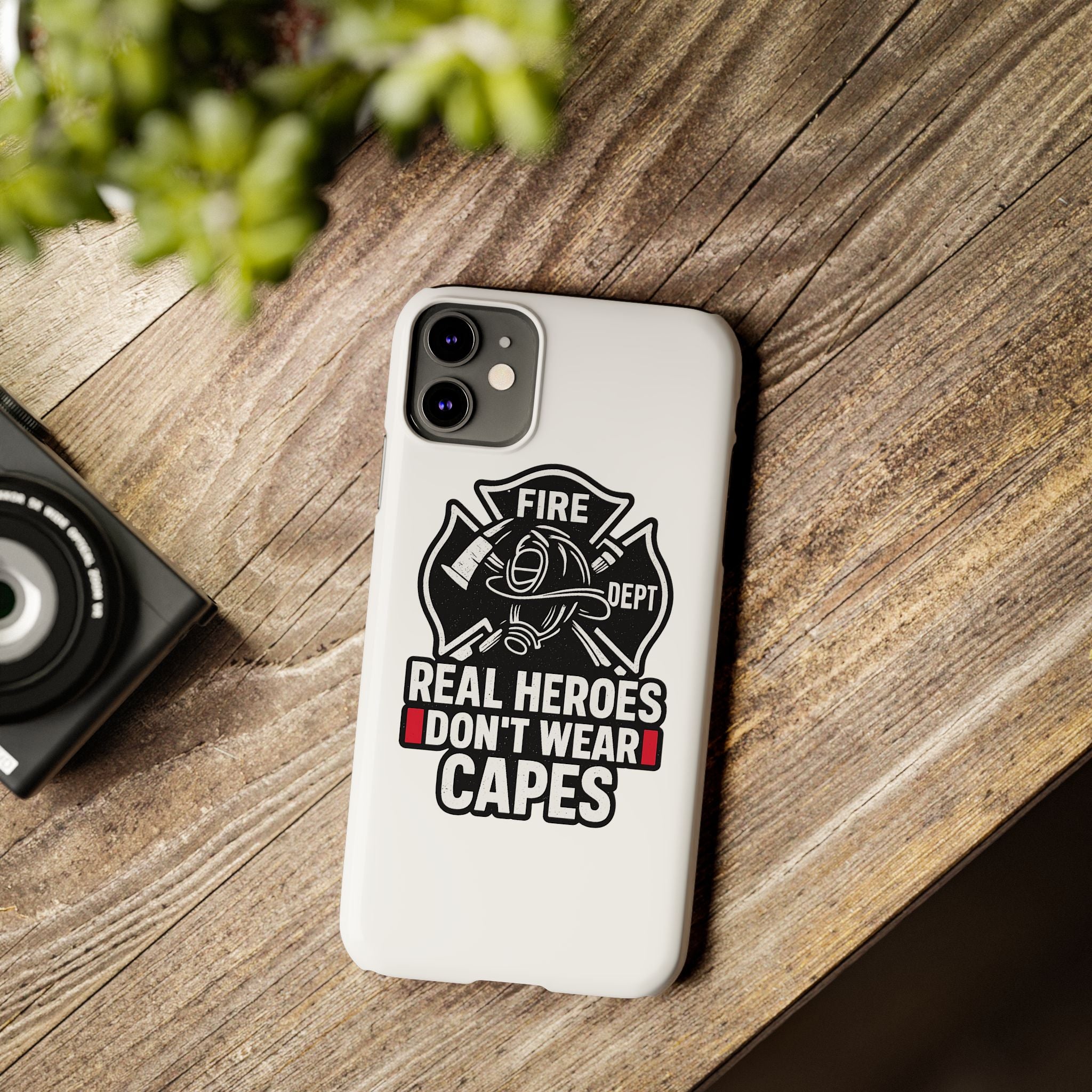 Firefighter Phone Case Real Heroes Don't Wear Capes Thin Red Line Gift for Firefighter Wife Husband Family Fire Dept Appreciation