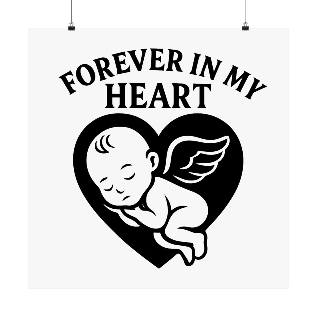 Pregnancy Loss Memorial Poster, Miscarriage Remembrance Gift, Infant Loss Sympathy, Forever in My Heart Print, Angel Baby Keepsake