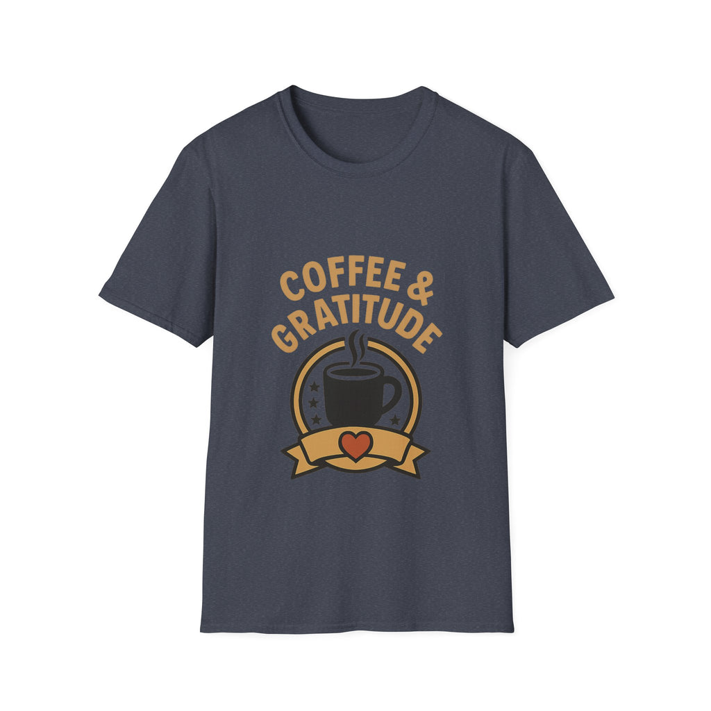 Coffee & Gratitude Shirt, Mindful Living Tee, Self Care Gift for Women, Positive Vibes T-Shirt, Grateful Heart Appreciation Top