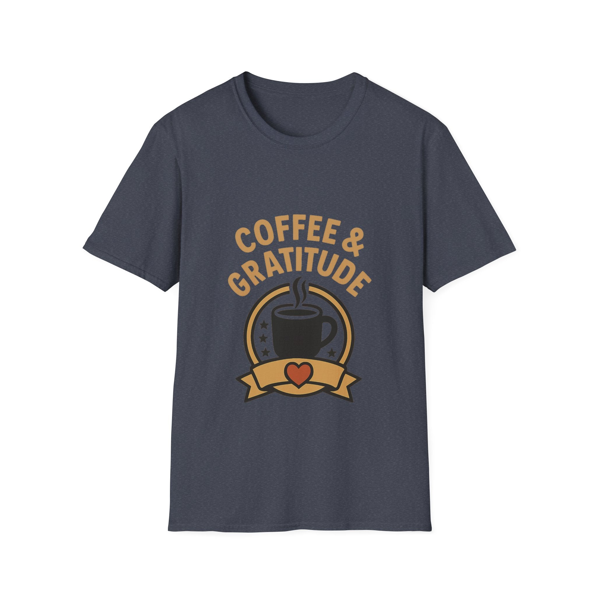 Coffee & Gratitude Shirt, Mindful Living Tee, Self Care Gift for Women, Positive Vibes T-Shirt, Grateful Heart Appreciation Top