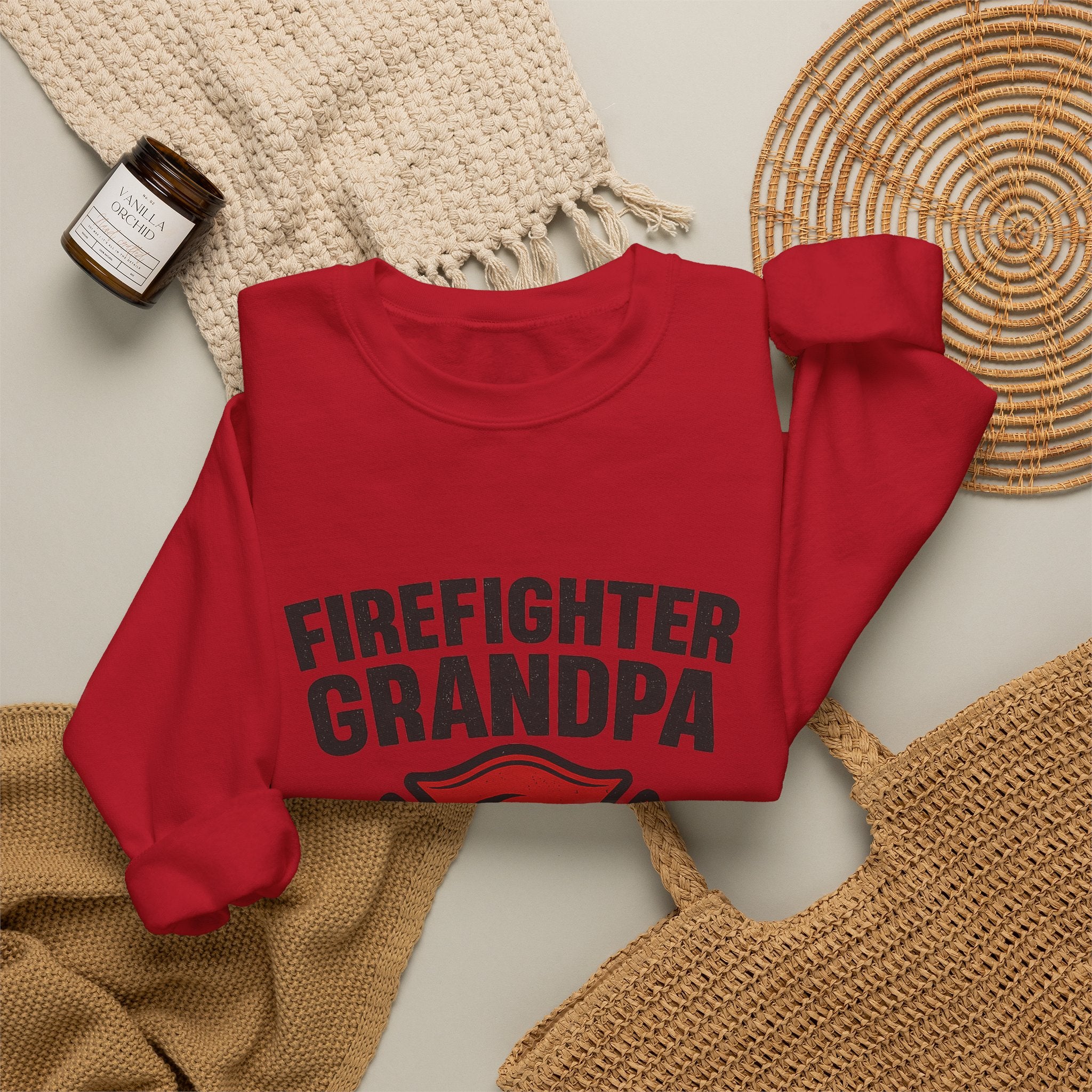Firefighter Grandpa Sweatshirt My Hero Forever Gift Vintage Fire Station Badge Grandparents Day Fireman Grandfather Shirt