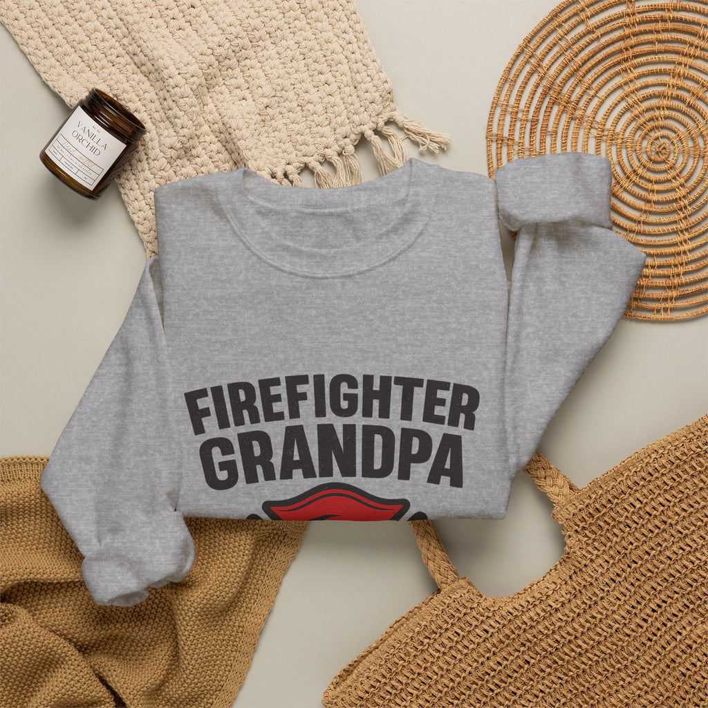 Firefighter Grandpa Sweatshirt My Hero Forever Gift Vintage Fire Station Badge Grandparents Day Fireman Grandfather Shirt