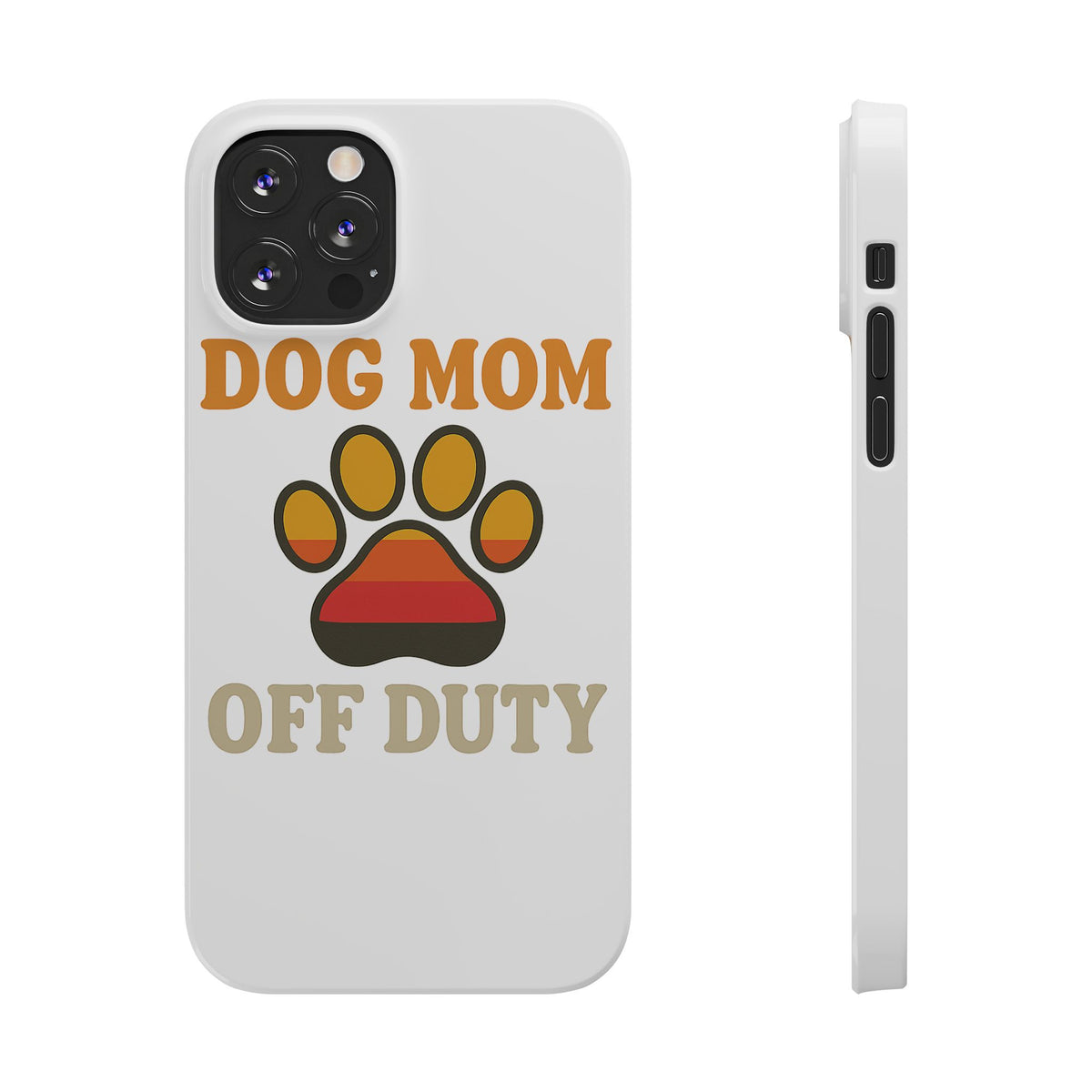 Dog Mom Off Duty Phone Case Retro 70s Vintage Dog Lover Gift Paw Print iPhone Samsung Galaxy Case Funny Pet Owner Gift
