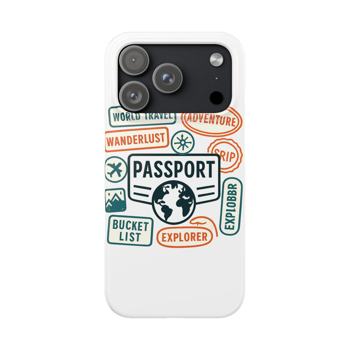 Passport Stamp Phone Case World Travel Gift Wanderlust Adventure Traveler Bucket List Globetrotter Trip Souvenir Explorer Map
