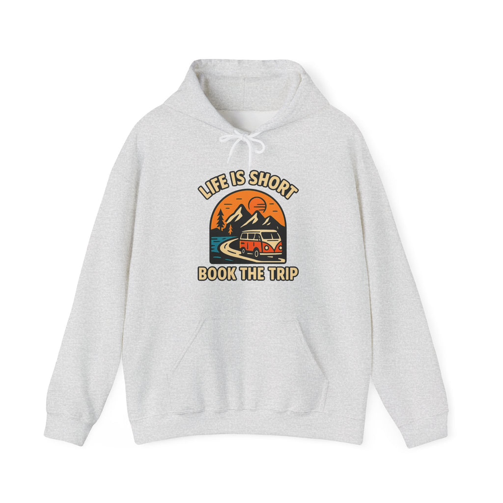 Life Is Short Book The Trip Hoodie, Travel Lover Gift, Adventure Seeker Sweatshirt, Wanderlust Clothing, Digital Nomad Gift