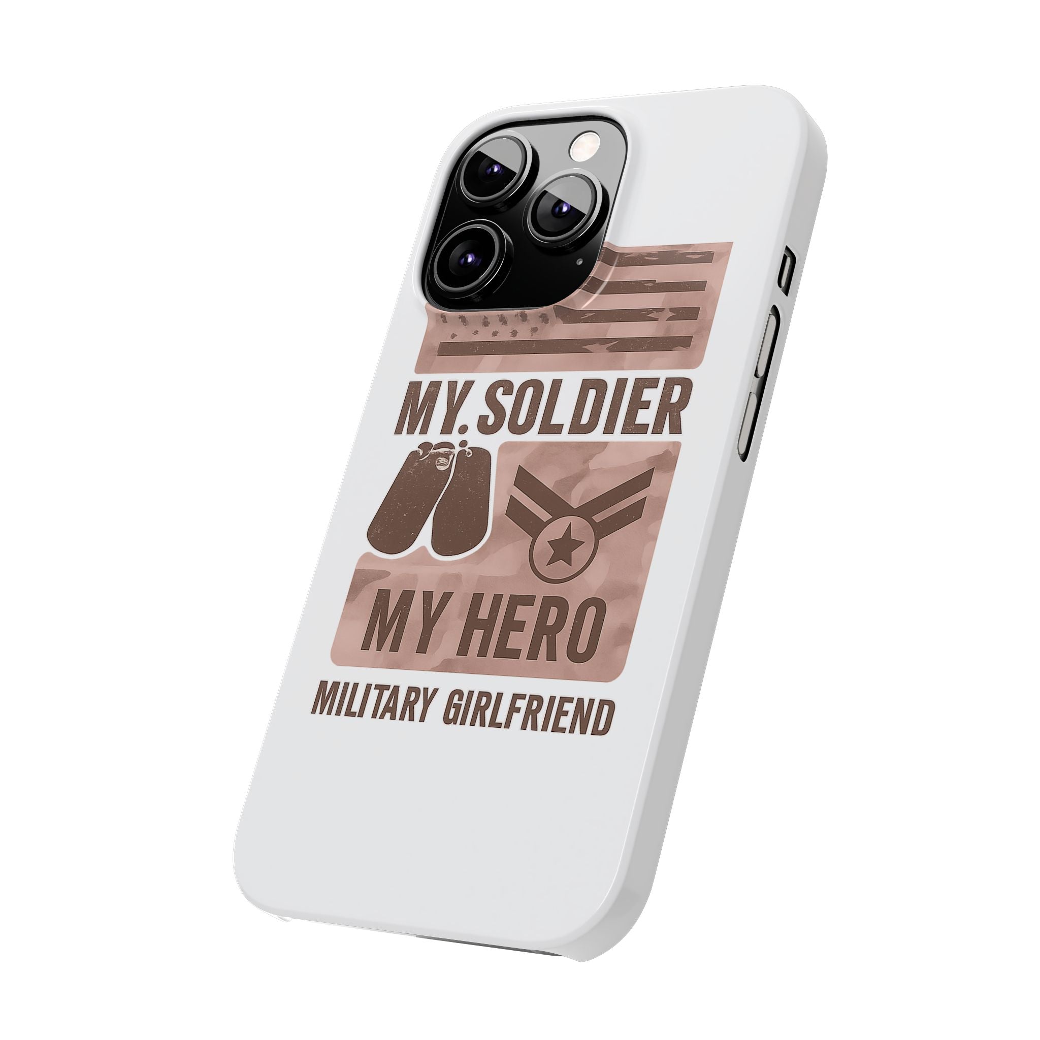 Military Girlfriend Phone Case Rose Gold Camouflage My Soldier My Hero Gift for Army Navy Air Force Girlfriend