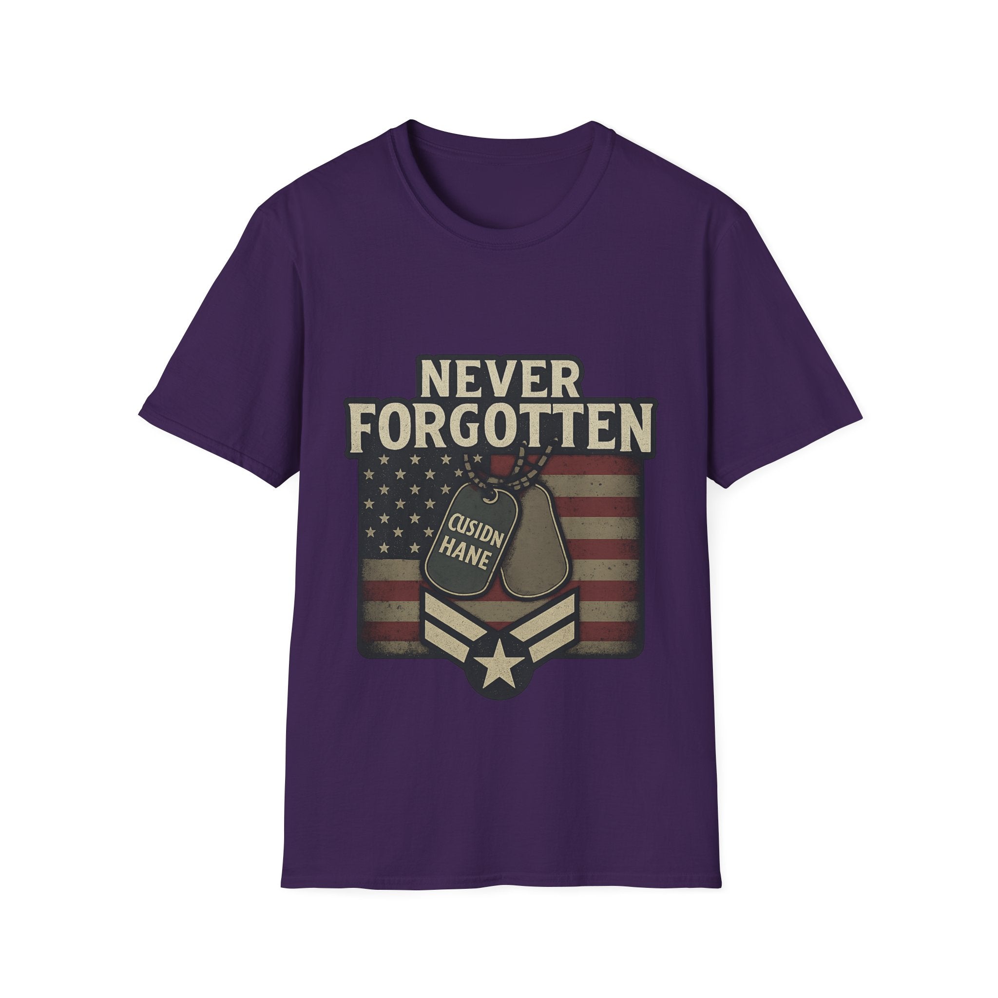 Never Forgotten Veteran Memorial Shirt Custom Name Military Tribute Tee Gold Star Family Gift Personalized Remembrance Tshirt