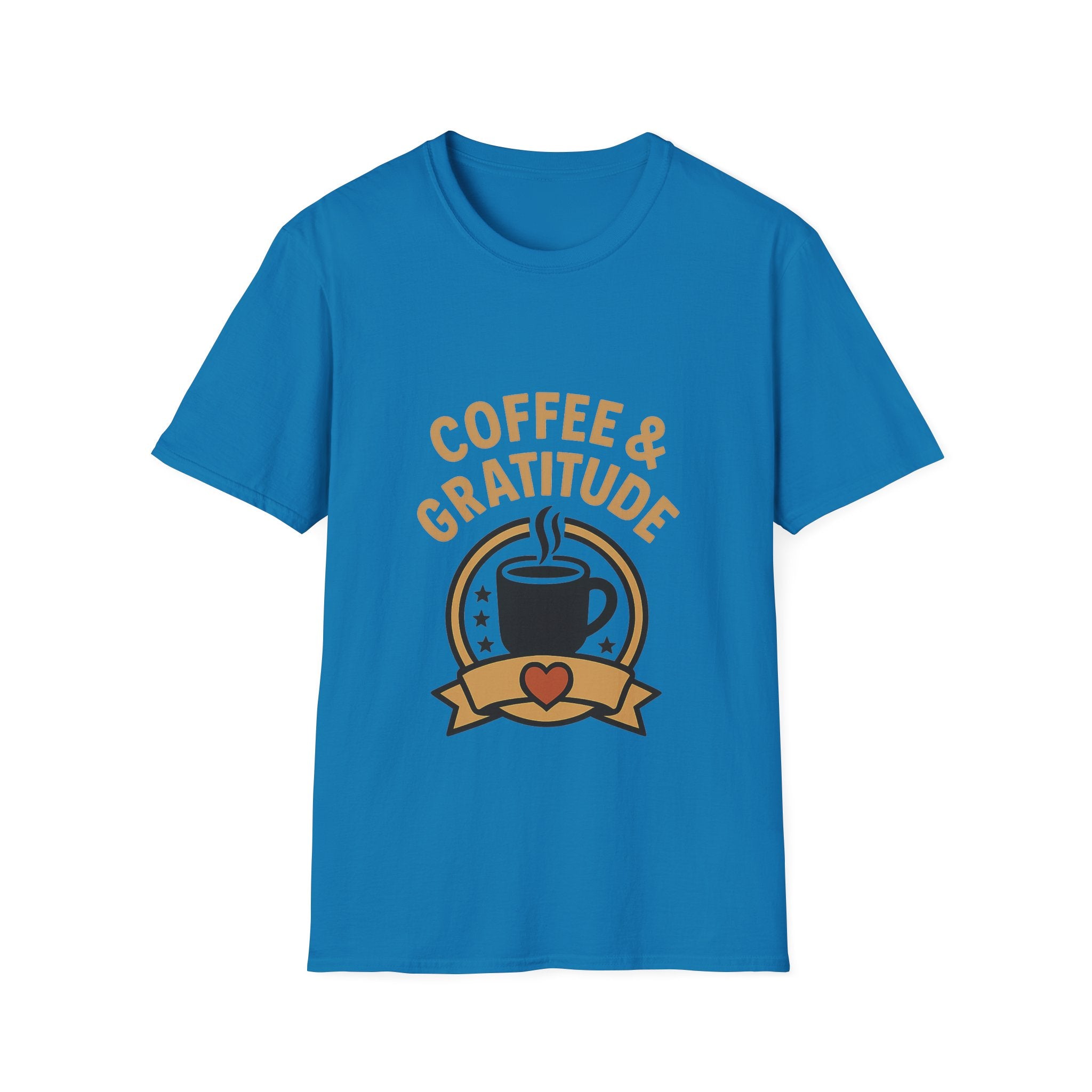 Coffee & Gratitude Shirt, Mindful Living Tee, Self Care Gift for Women, Positive Vibes T-Shirt, Grateful Heart Appreciation Top