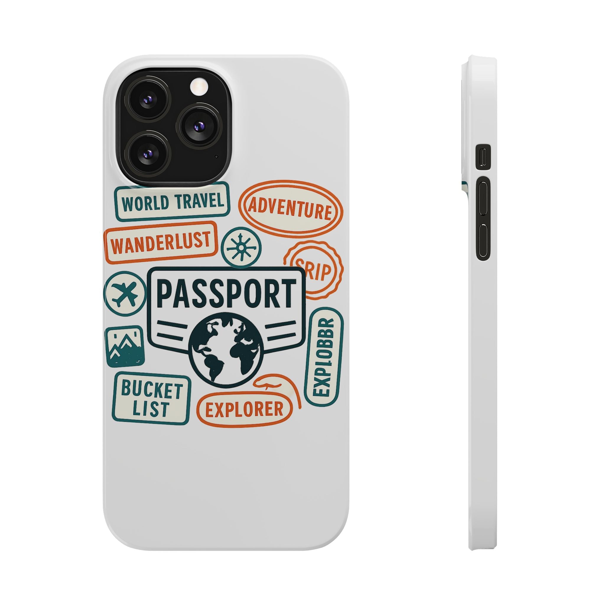 Passport Stamp Phone Case World Travel Gift Wanderlust Adventure Traveler Bucket List Globetrotter Trip Souvenir Explorer Map