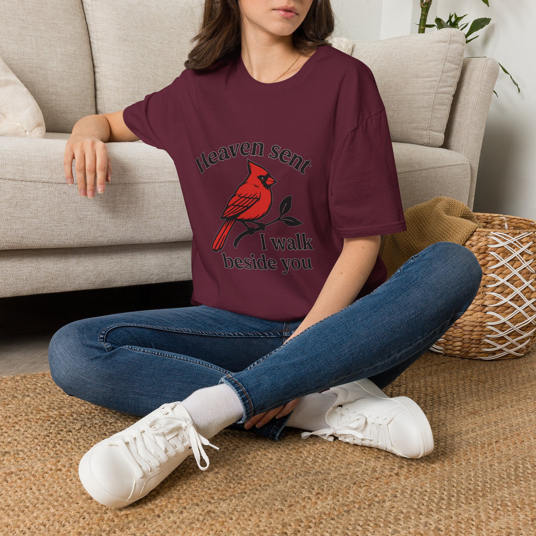 Cardinal Memorial Shirt Heaven Sent Grief Gift Loss of Loved One Remembrance Tee Sympathy Gift Bereavement Comfort Shirt