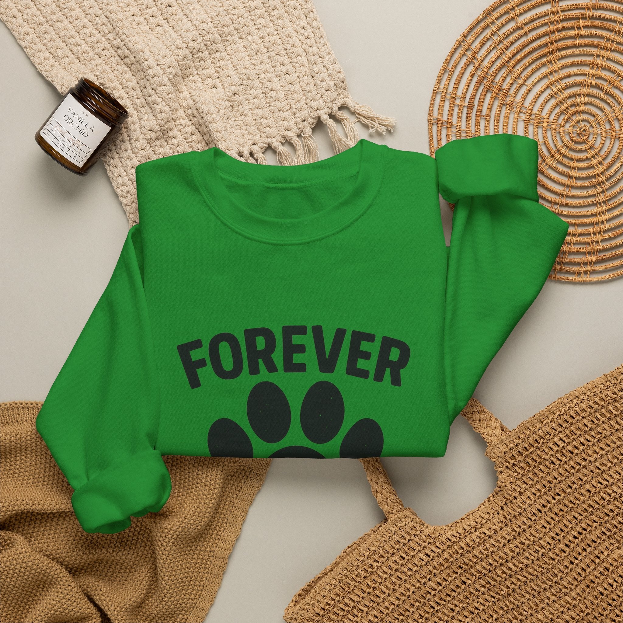 Pet Memorial Sweatshirt Forever in My Heart Paw Print Dog Cat Loss Remembrance Gift Sympathy Comfort Shirt Pet Loss Gift