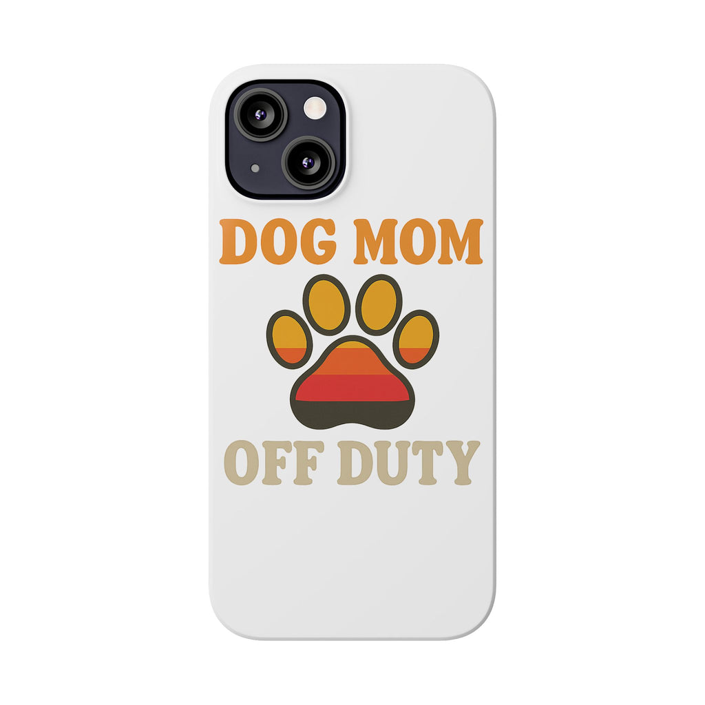 Dog Mom Off Duty Phone Case Retro 70s Vintage Dog Lover Gift Paw Print iPhone Samsung Galaxy Case Funny Pet Owner Gift