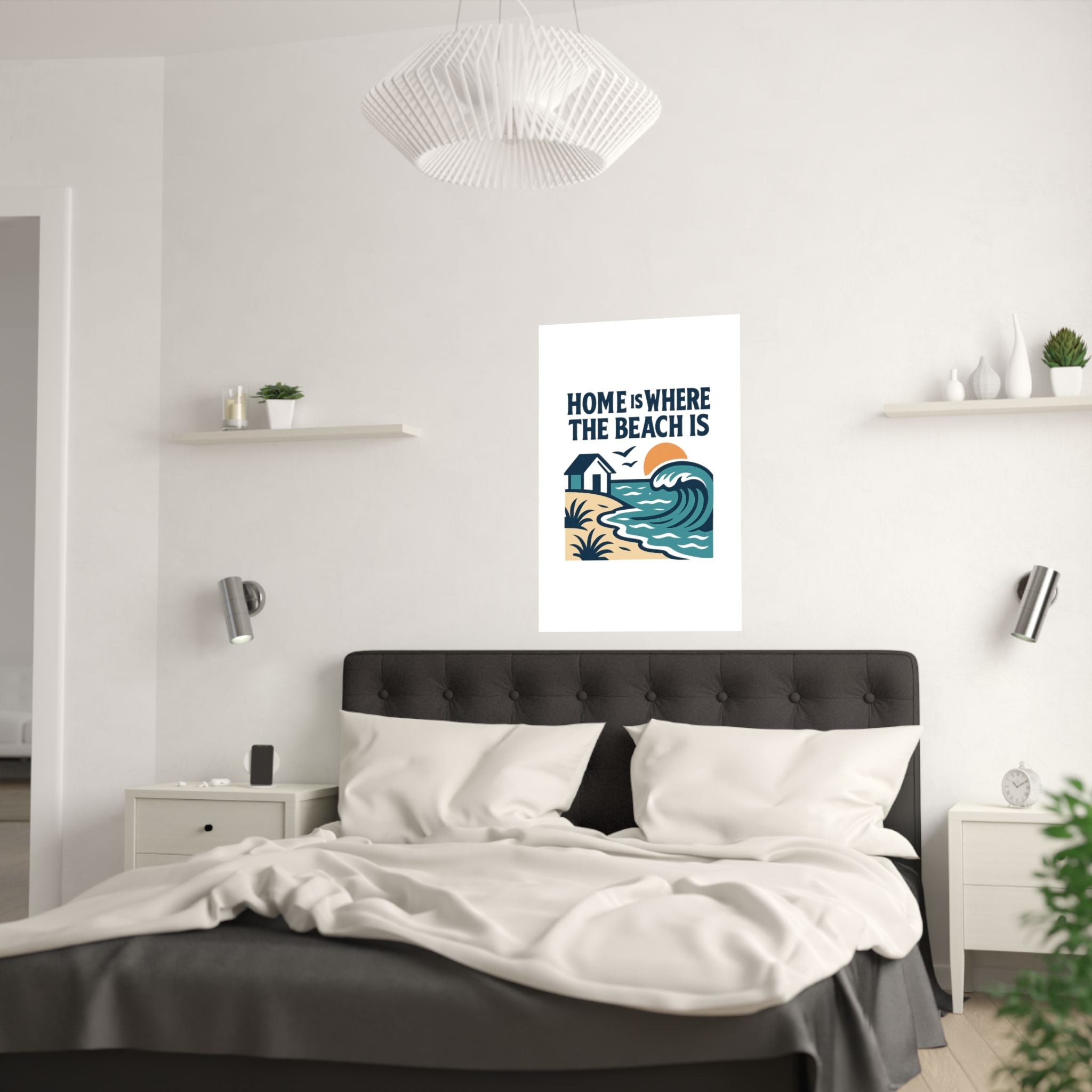 Home Is Where The Beach Is Poster, Coastal Wall Art, Beach House Decor, Ocean Lover Gift, Nautical Print, Seaside Living