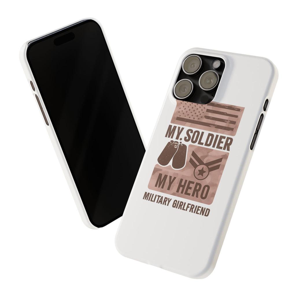 Military Girlfriend Phone Case Rose Gold Camouflage My Soldier My Hero Gift for Army Navy Air Force Girlfriend