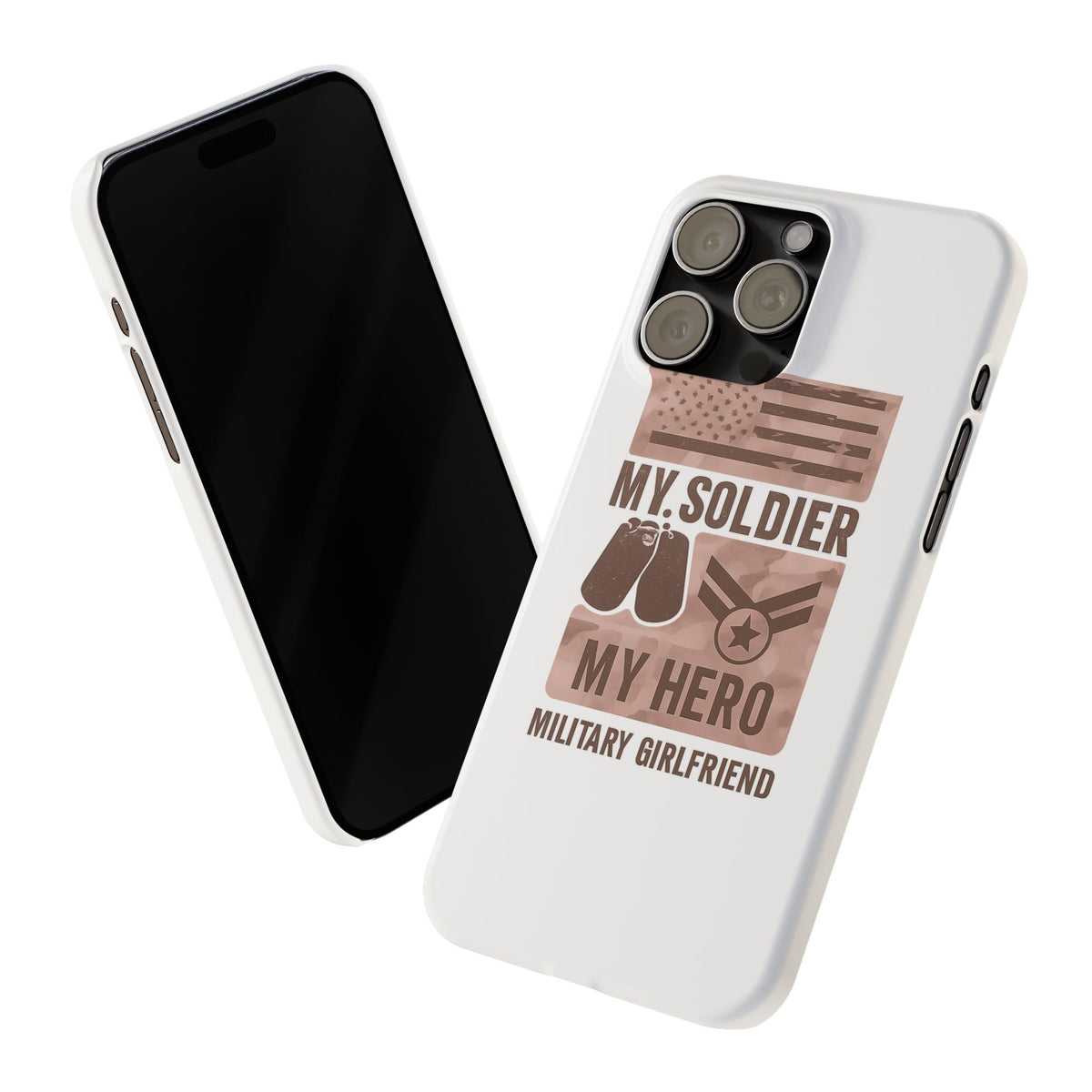 Military Girlfriend Phone Case Rose Gold Camouflage My Soldier My Hero Gift for Army Navy Air Force Girlfriend