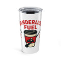 Wanderlust Fuel Travel Coffee Tumbler, Road Trip Gift for Travelers, Adventure Coffee Mug, Gas Gauge Travel Tumbler Gift