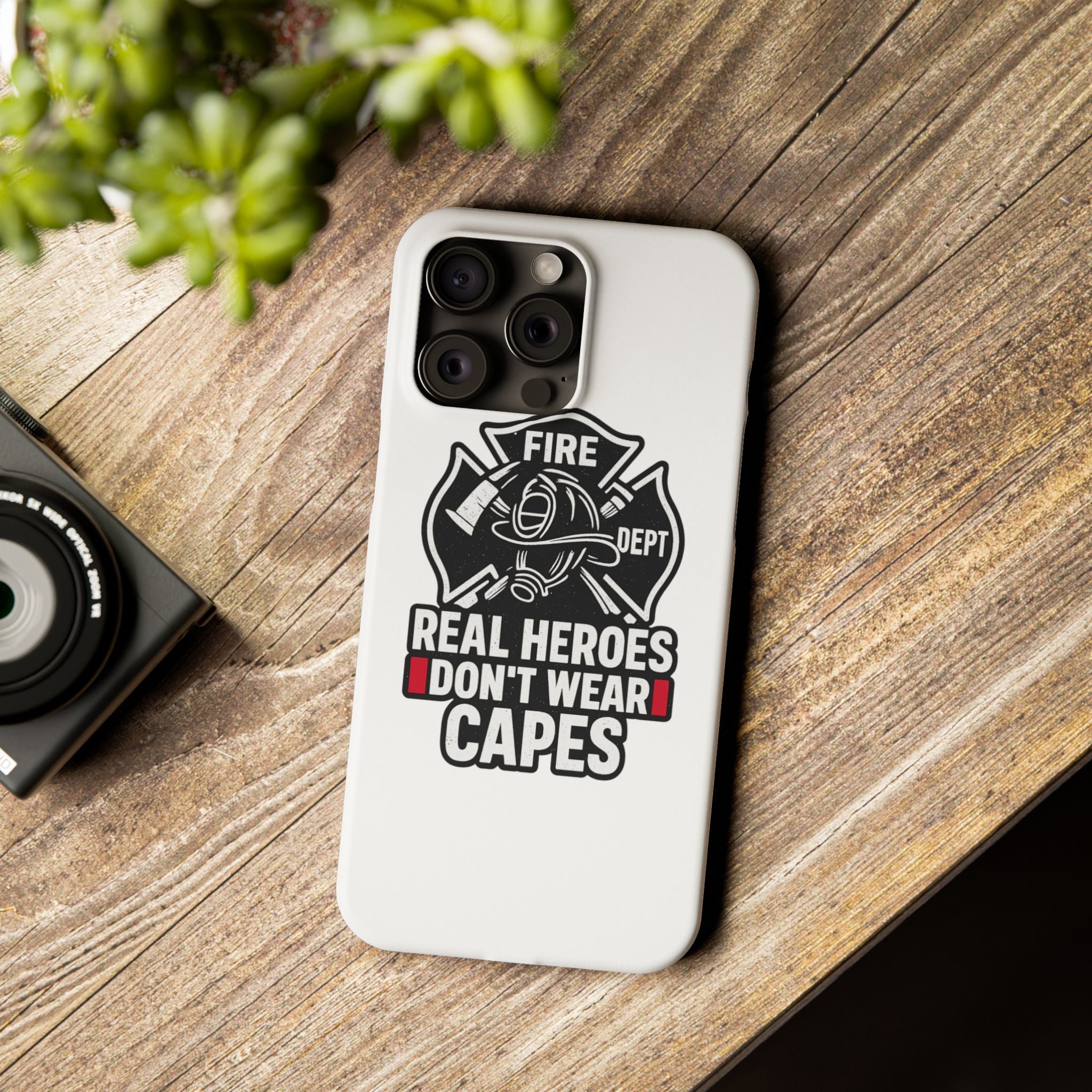 Firefighter Phone Case Real Heroes Don't Wear Capes Thin Red Line Gift for Firefighter Wife Husband Family Fire Dept Appreciation
