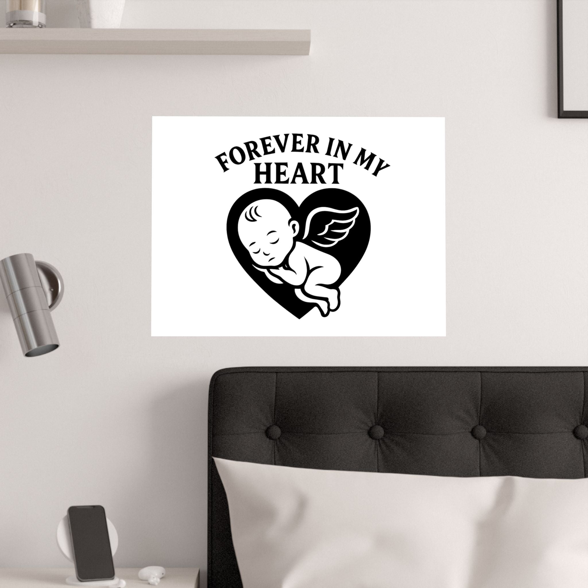 Pregnancy Loss Memorial Poster, Miscarriage Remembrance Gift, Infant Loss Sympathy, Forever in My Heart Print, Angel Baby Keepsake