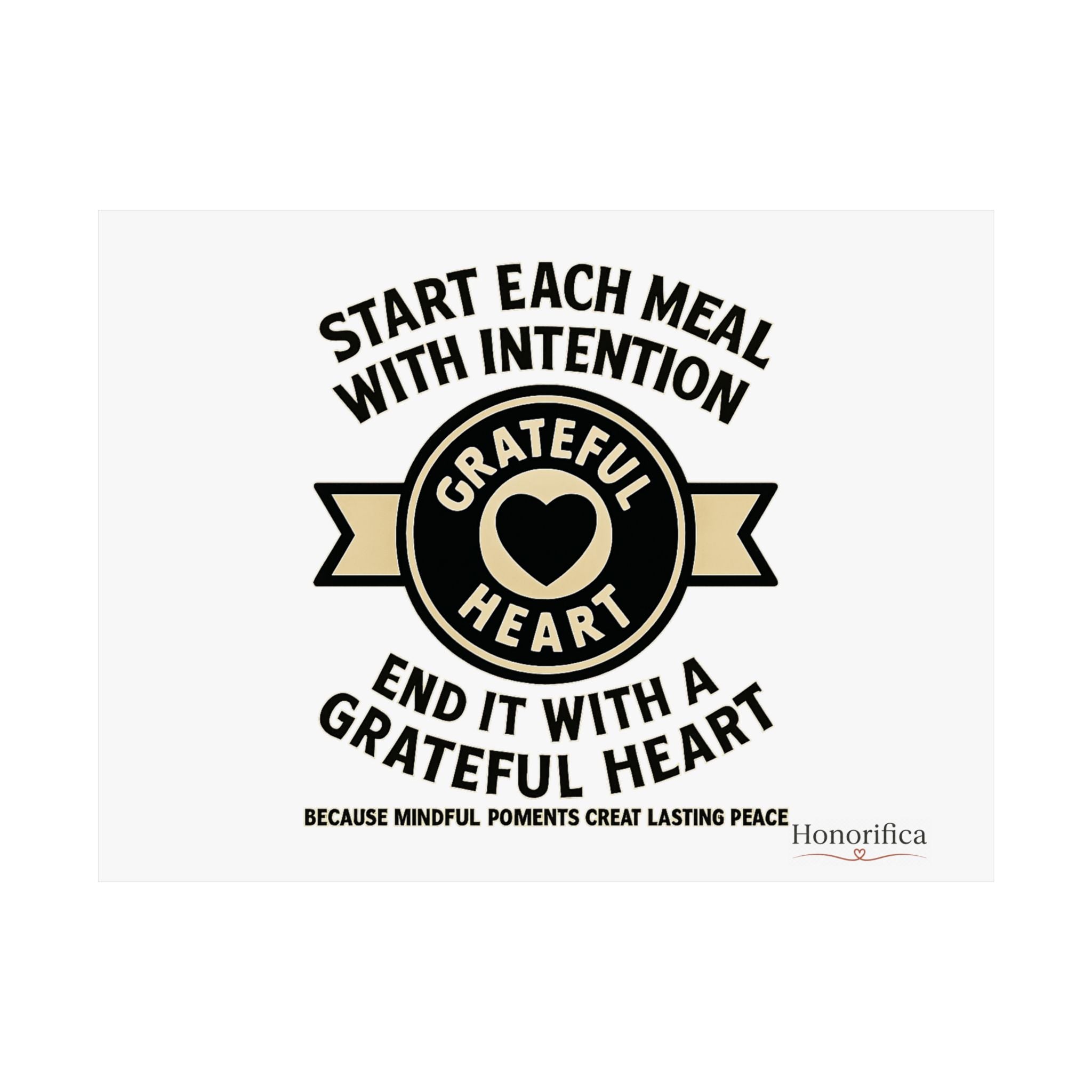 Grateful Heart Daily Affirmations Placemat Poster, Gratitude Prompts Mindful Eating, Thanksgiving Table Decor, Wellness Gift