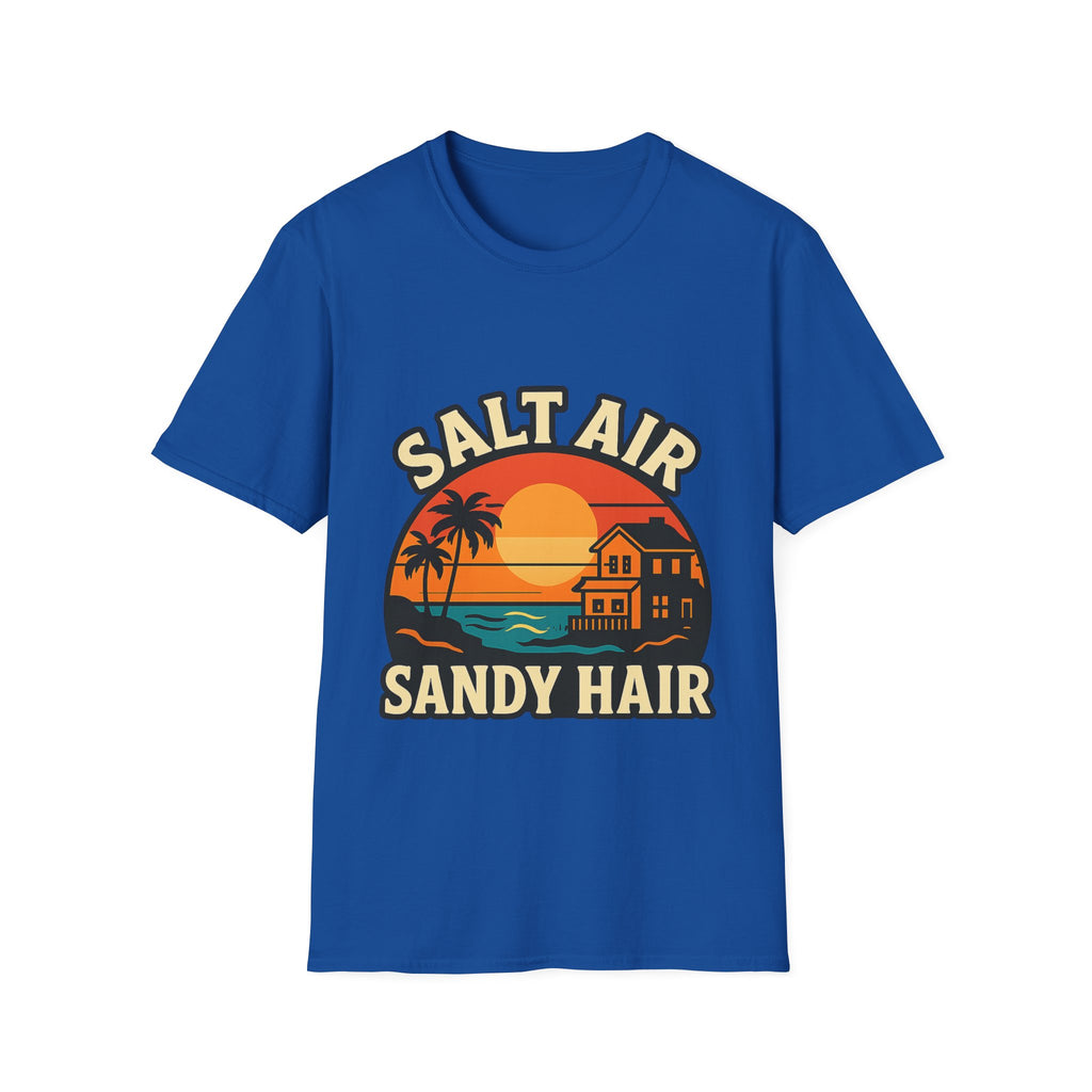 Beach Town Sunset Shirt, Coastal Living Tee, Salt Air Sandy Hair Beach Vacation Shirt, Ocean Vibes T-Shirt, Summer Travel Gift
