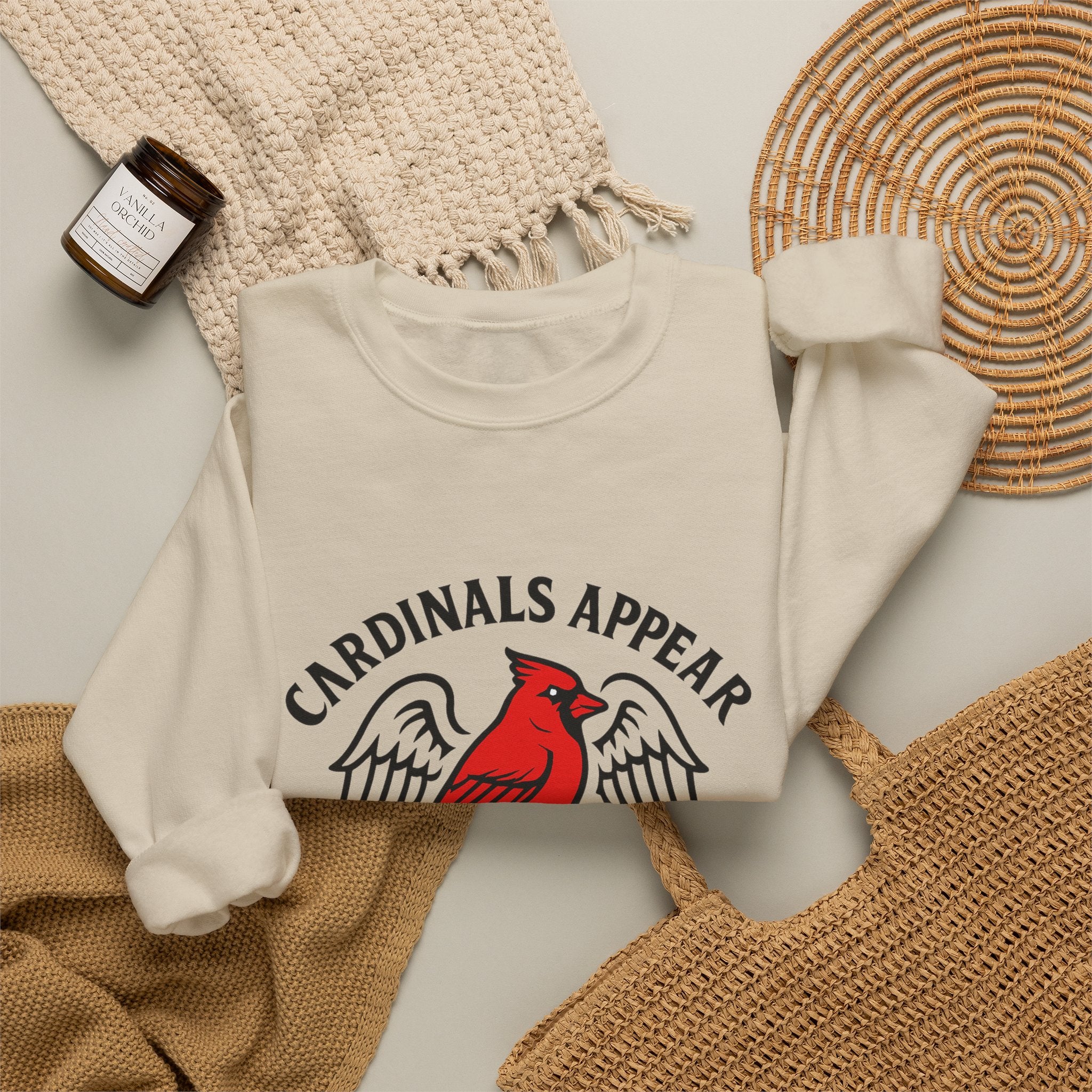 Cardinal Memorial Sweatshirt, Cardinals Appear When Angels Are Near, Sympathy Gift Loss of Loved One, Remembrance Comfort Shirt