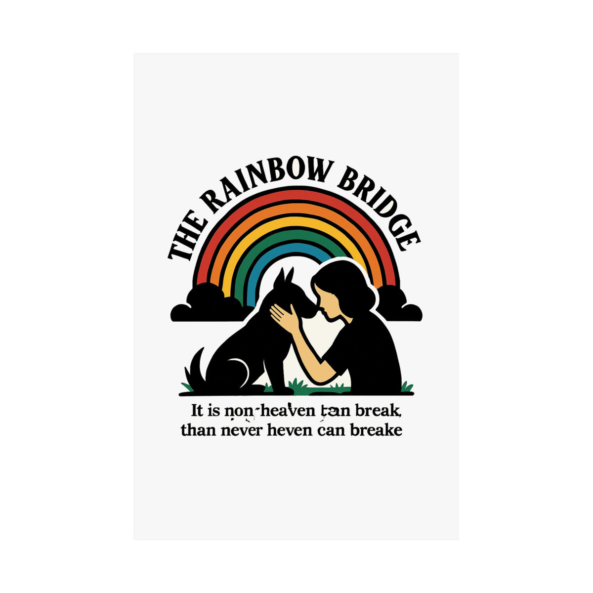 Rainbow Bridge Pet Memorial Print, Pet Loss Sympathy Gift, Dog Cat Memorial Wall Art, Pet Remembrance Poem, Grieving Pet Owner Gift