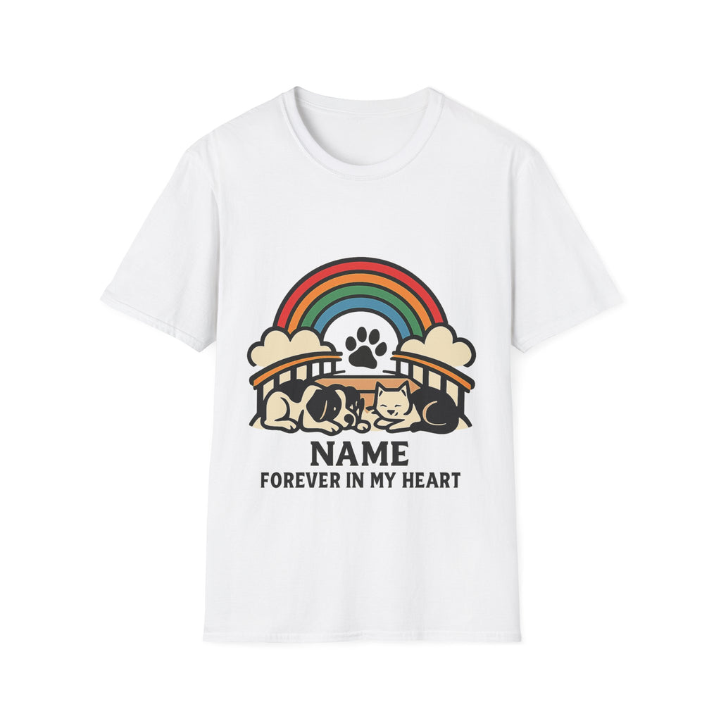 Rainbow Bridge Pet Memorial Shirt, Personalized Dog Cat Loss Gift, Custom Pet Remembrance Tee, Pet Memorial Sympathy Gift