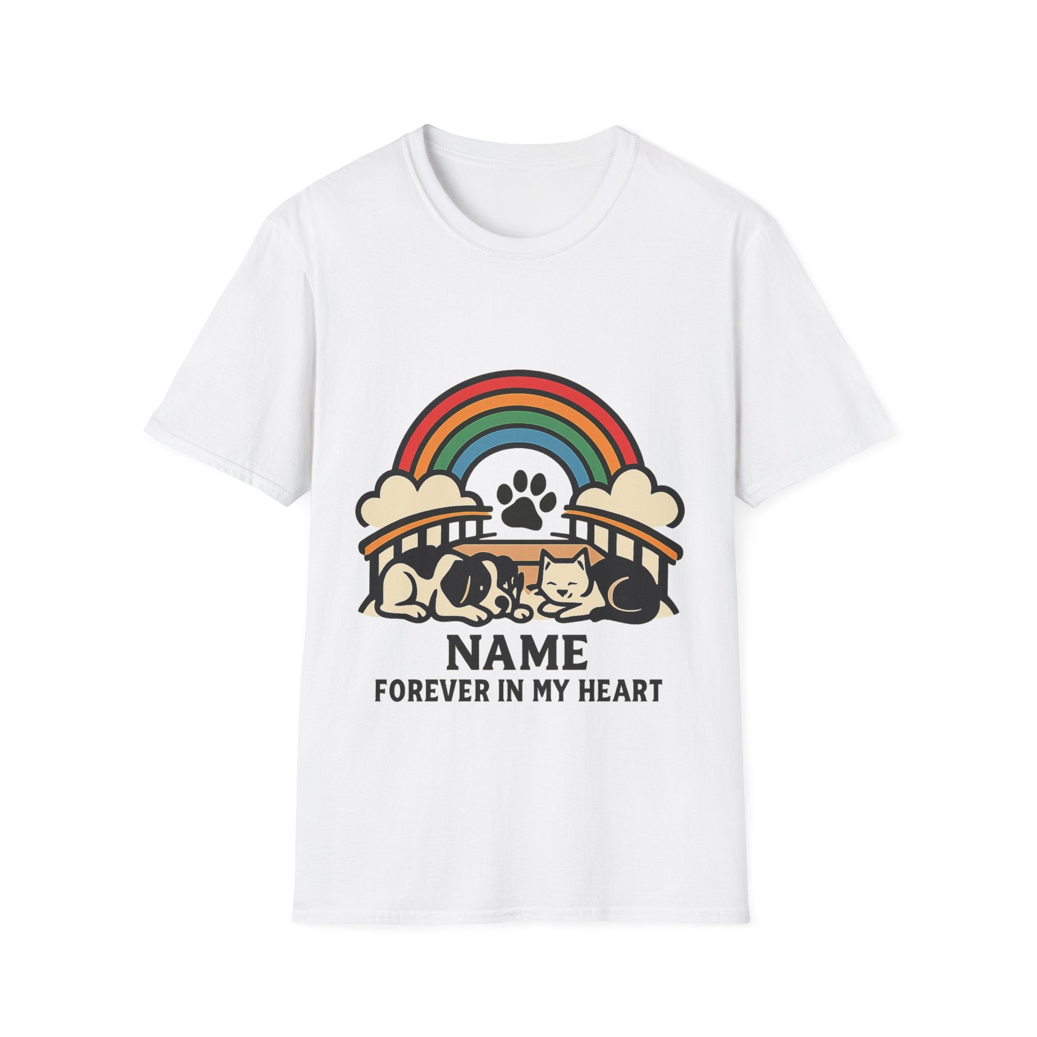 Rainbow Bridge Pet Memorial Shirt, Personalized Dog Cat Loss Gift, Custom Pet Remembrance Tee, Pet Memorial Sympathy Gift
