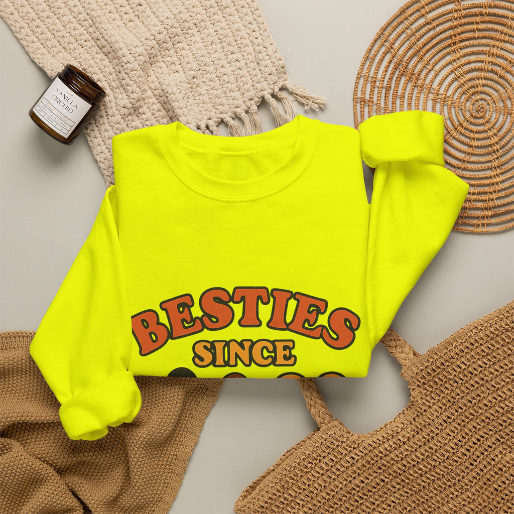 Besties Since Retro Years Sweatshirt 90s Nostalgia Best Friend Gift Friendship Anniversary Vintage Aesthetic Crewneck