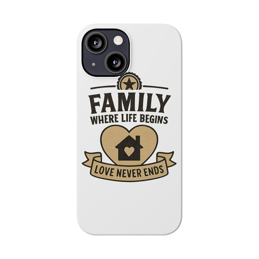 Family Where Life Begins Love Never Ends Phone Case, Rustic Farmhouse Gift for Mom Grandma, Mother's Day Gift, Heart Home Decor
