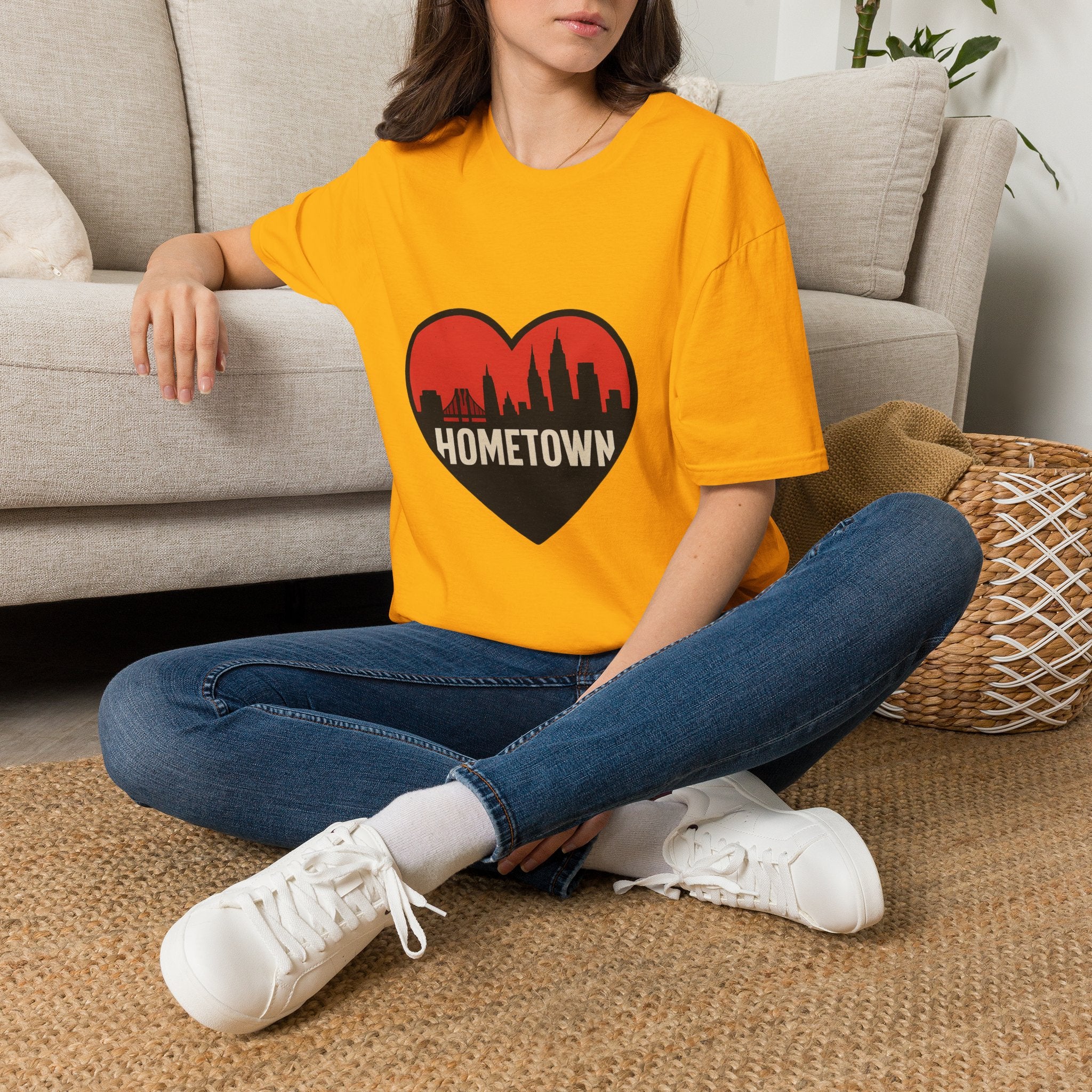 City Skyline Heart T-Shirt | Hometown Pride Tee | Urban City Lover Gift | NYC LA Chicago Shirt | Travel Souvenir Graphic Tee
