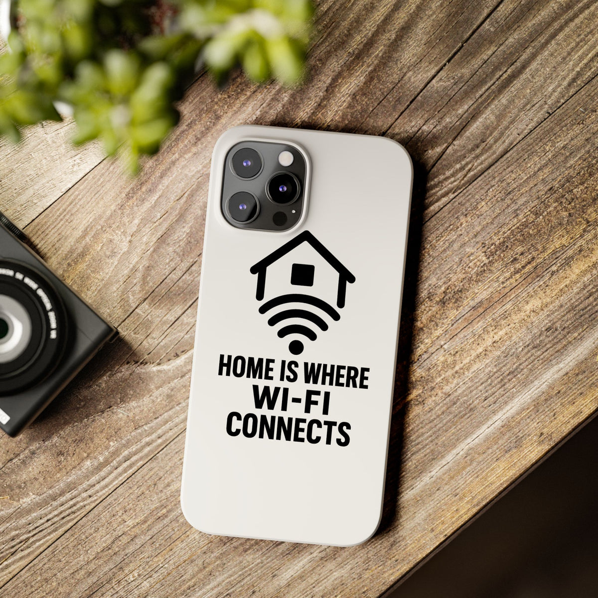 Home Is Where WiFi Connects Phone Case Funny Millennial Gift Tech Lover Housewarming Present Modern Minimalist Humor Gift