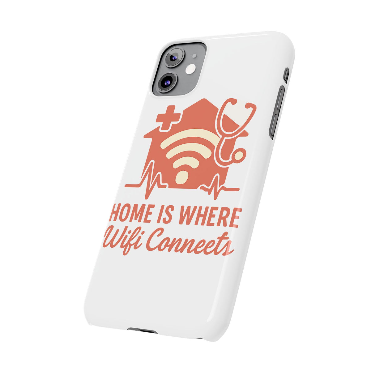 Home Is Where WiFi Connects Phone Case | Funny Tech Lover Gift | Minimalist House Phone Cover | Millennial Gen Z Humor Case