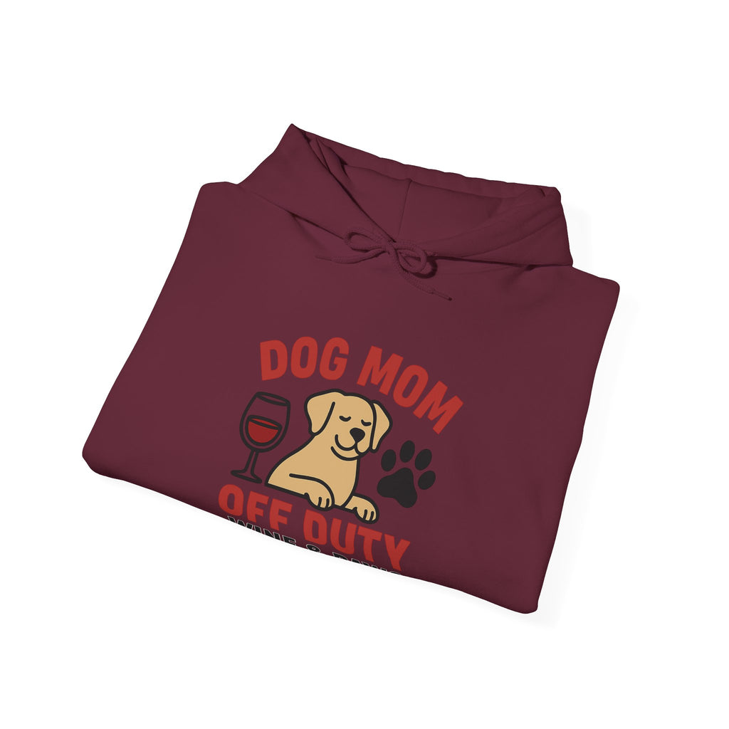 Dog Mom Off Duty Hoodie, Wine & Paws Sweatshirt, Funny Dog Lover Gift, Pet Mom Clothing, Dog Mama Hoodie, Dog Owner Gift